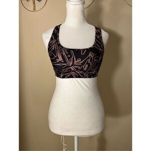 Under Armour Black Pink Compression Crossback Athletic Sports Bra XS